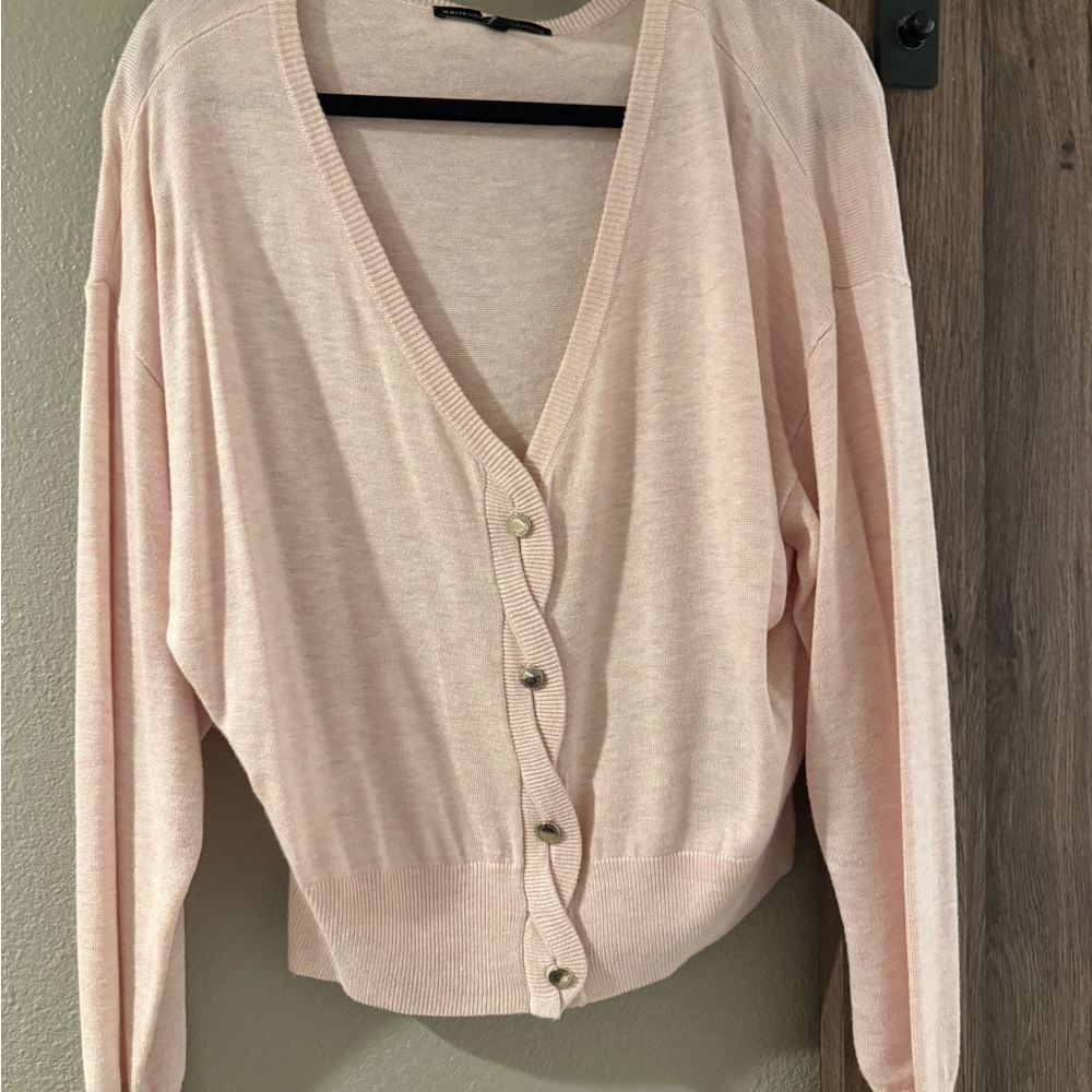White House Black Market Light Pink Cardigan